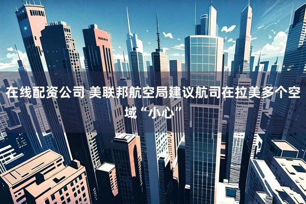 在线配资公司 美联邦航空局建议航司在拉美多个空域“小心”